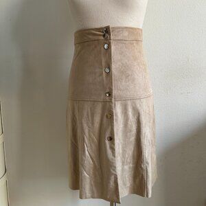 MANGO Faux-Suede skirt beige size 2